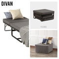 DIVAN 2 in 1 Premium | Letto pieghevole per ospiti con pouf convertibile e materasso grigio