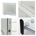 BULB STAND - Specchio da trucco con 15 lampadine LED
