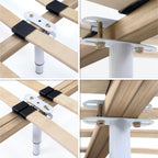 Pé Metálico em T Regulável 18,5–32,5 cm para Móveis e Estrados, até 180 kg, Branco