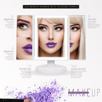 MAKEUP - Specchio da trucco con striscia di luce LED e ingrandimento