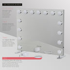 BULB PROP - Specchio da trucco con 15 lampadine LED