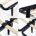 Pé Metálico em T Regulável 18,5–32,5 cm para Móveis e Estrados, até 180 kg, Preto