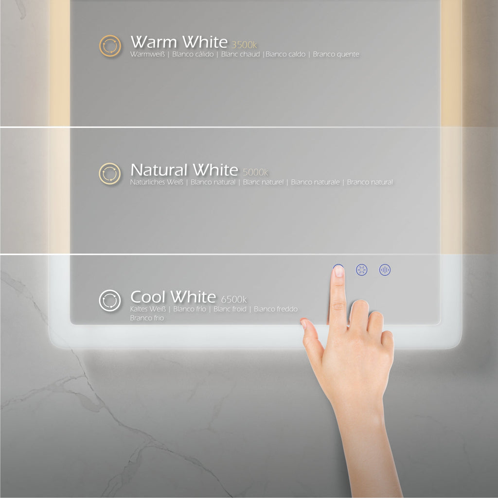 MELLOW - Specchio da bagno rettangolare con luce LED