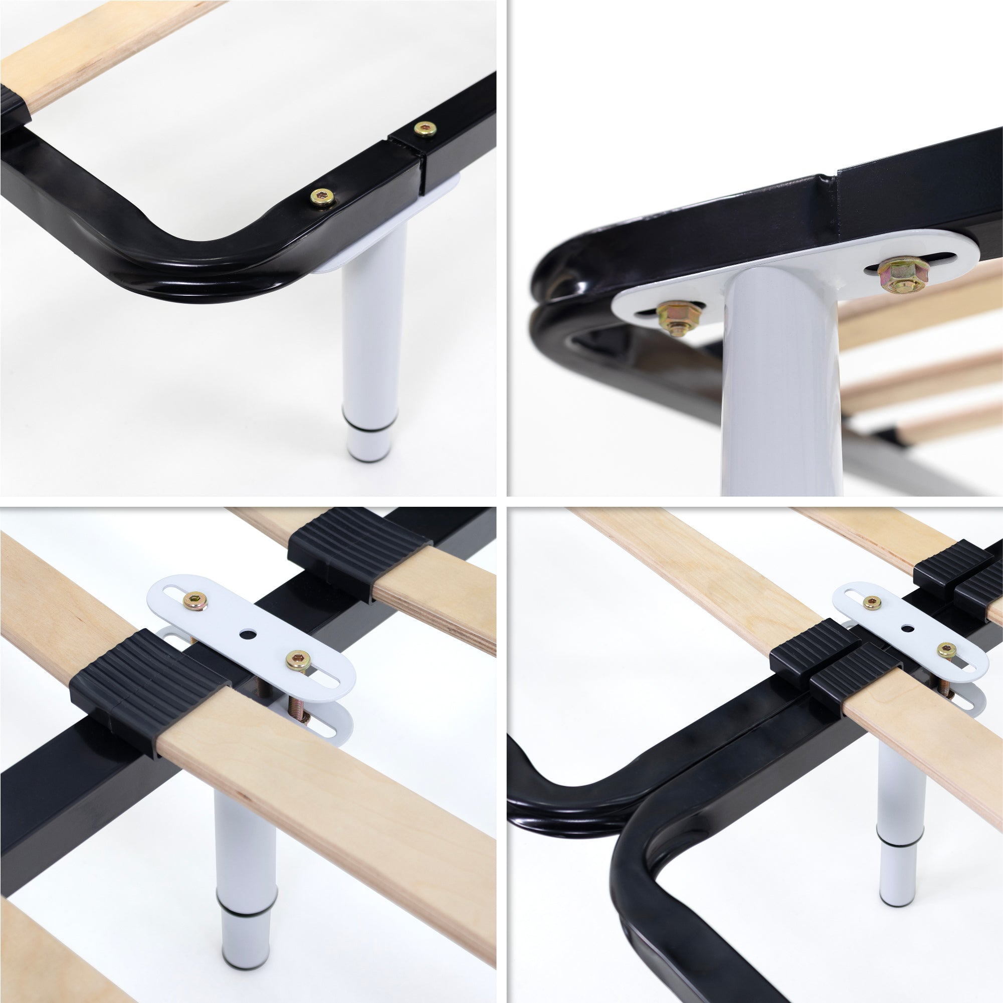 Pé Metálico em T Regulável 18,5–32,5 cm para Móveis e Estrados, até 180 kg, Branco