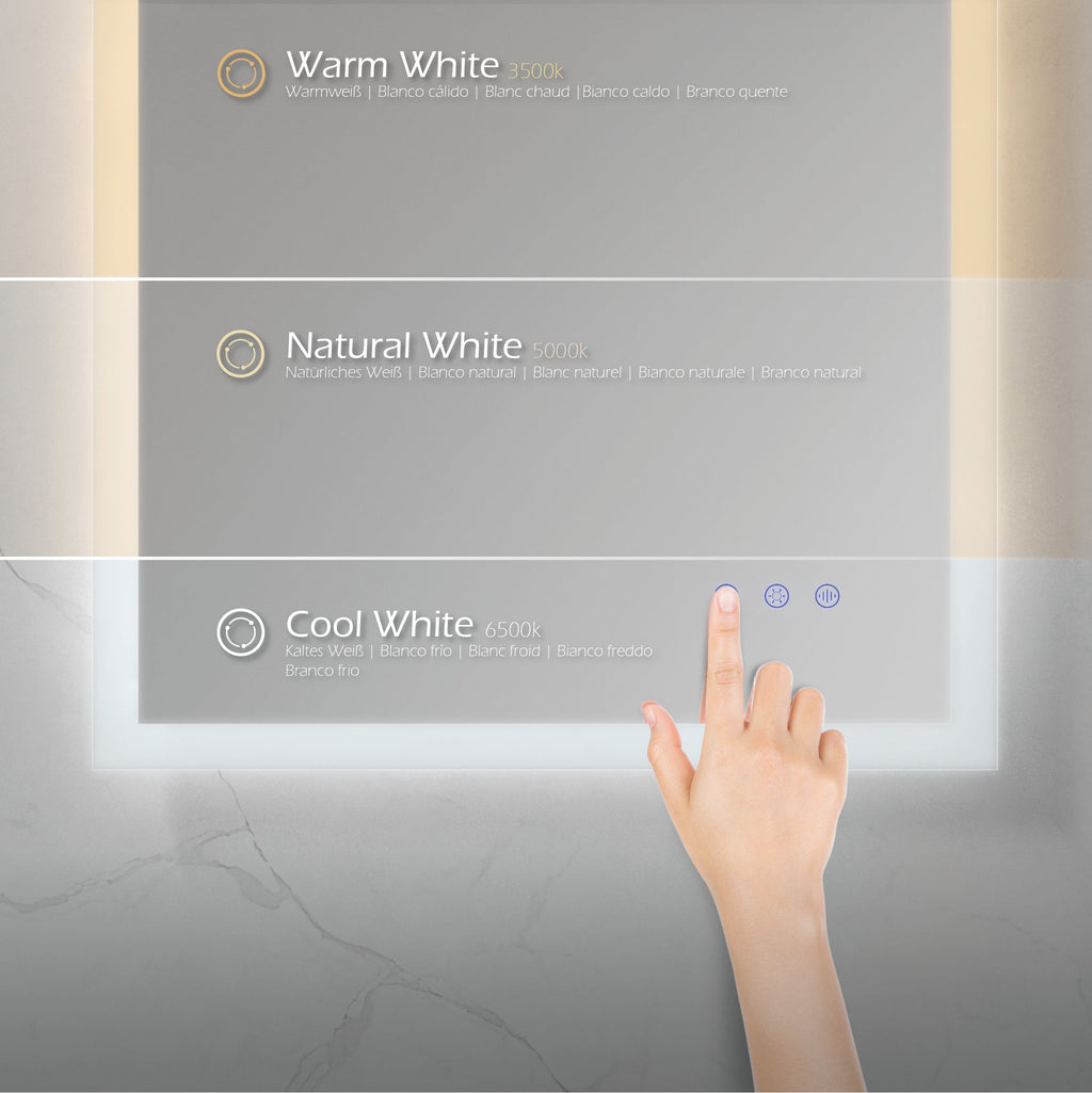 FRAME - Specchio da bagno rettangolare con illuminazione LED