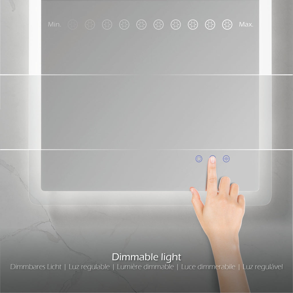 MELLOW - Specchio da bagno rettangolare con luce LED