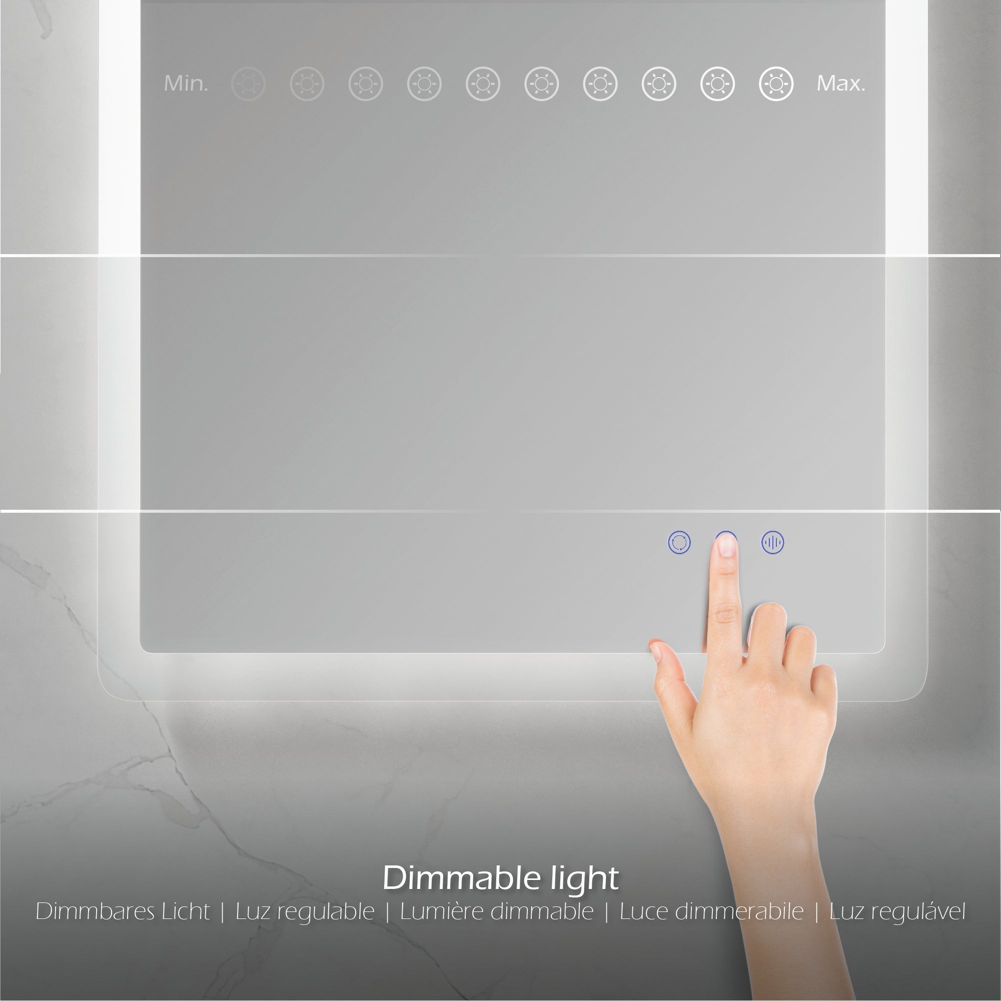 MELLOW - Specchio da bagno rettangolare con luce LED