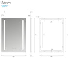 BEAM - Specchio da bagno rettangolare con 2 strisce di luce LED