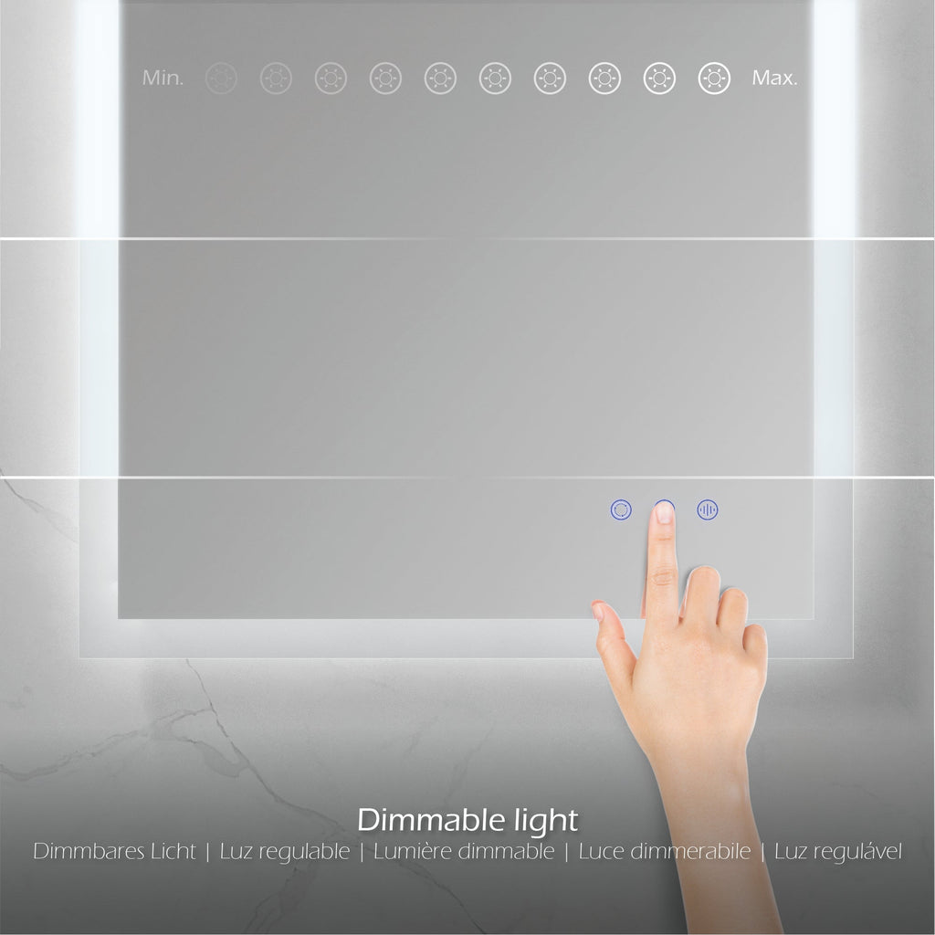 FRAME - Specchio da bagno rettangolare con illuminazione LED