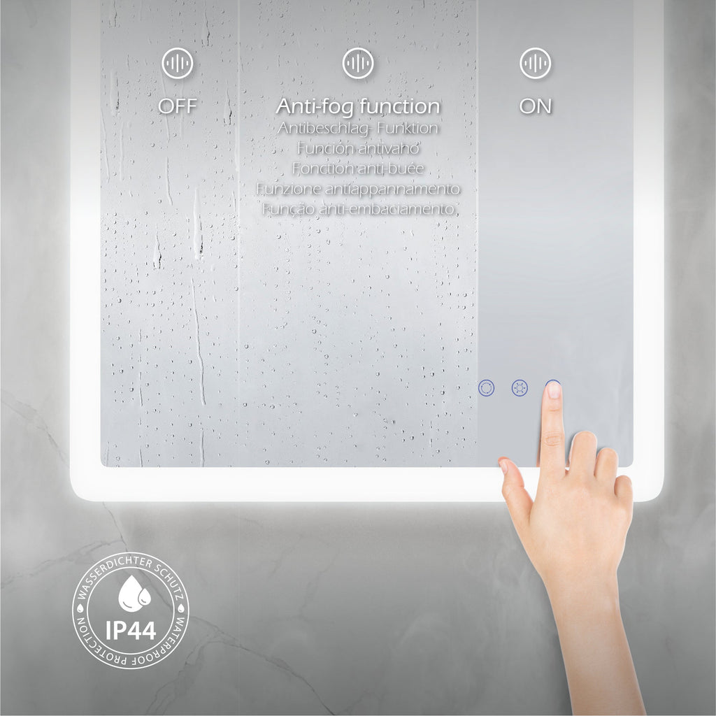 MELLOW - Specchio da bagno rettangolare con luce LED