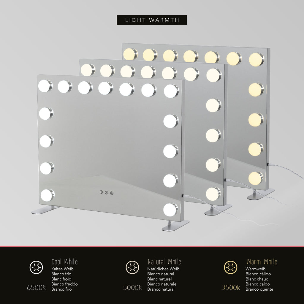 BULB PROP - Specchio da trucco con 15 lampadine LED