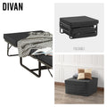 DIVAN 2 in 1 Premium | Letto pieghevole per ospiti con pouf convertibile e materasso nero