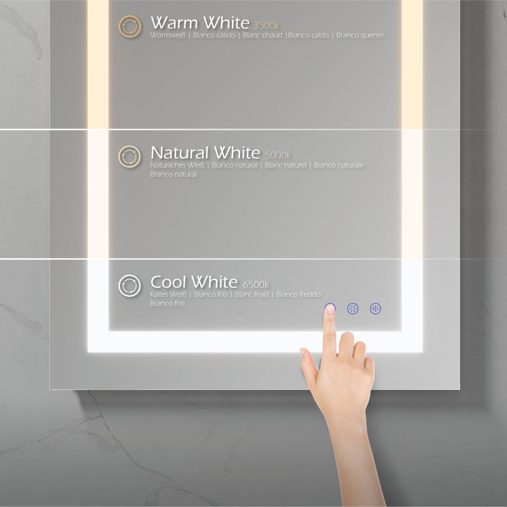 OBLONG - Specchio da bagno rettangolare con illuminazione LED