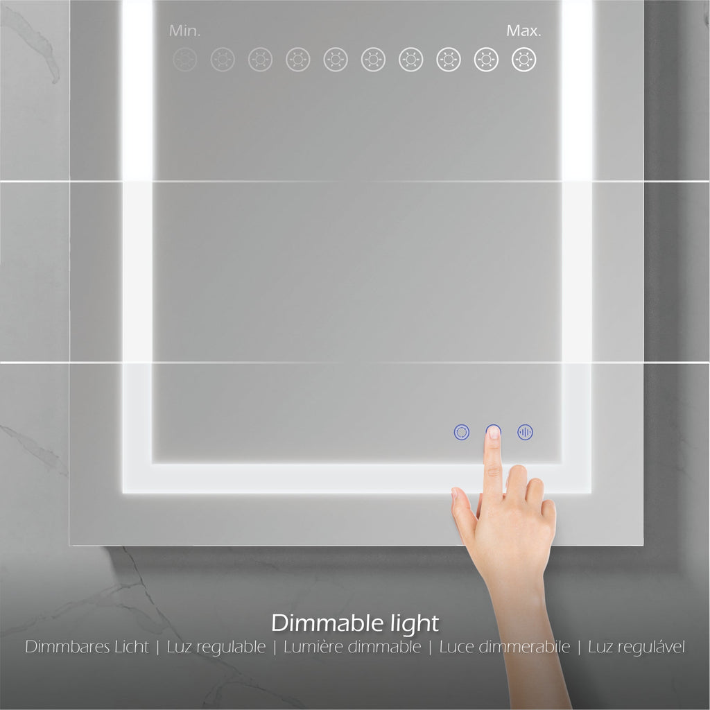 OBLONG - Specchio da bagno rettangolare con illuminazione LED