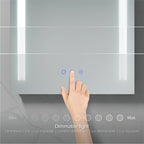 BEAM - Specchio da bagno rettangolare con 2 strisce di luce LED