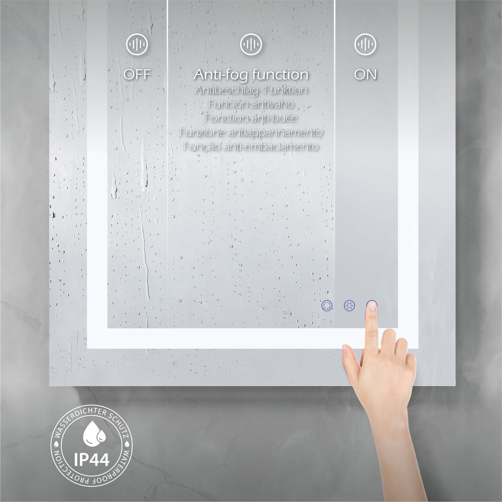 OBLONG - Specchio da bagno rettangolare con illuminazione LED