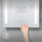 BEAM - Specchio da bagno rettangolare con 2 strisce di luce LED