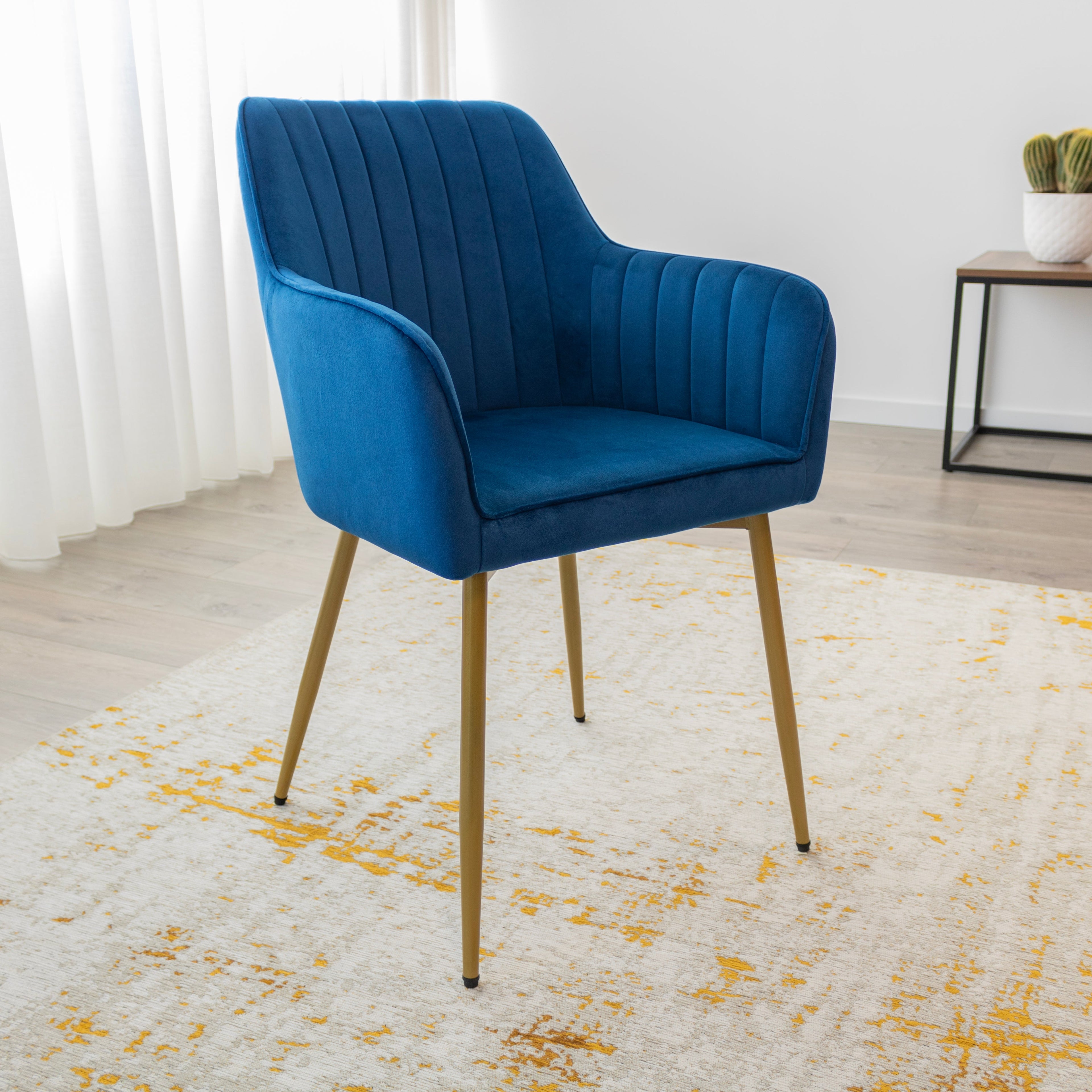 DAHLIA - Conjunto de 2 sillas de comedor en tejido PU o terciopelo