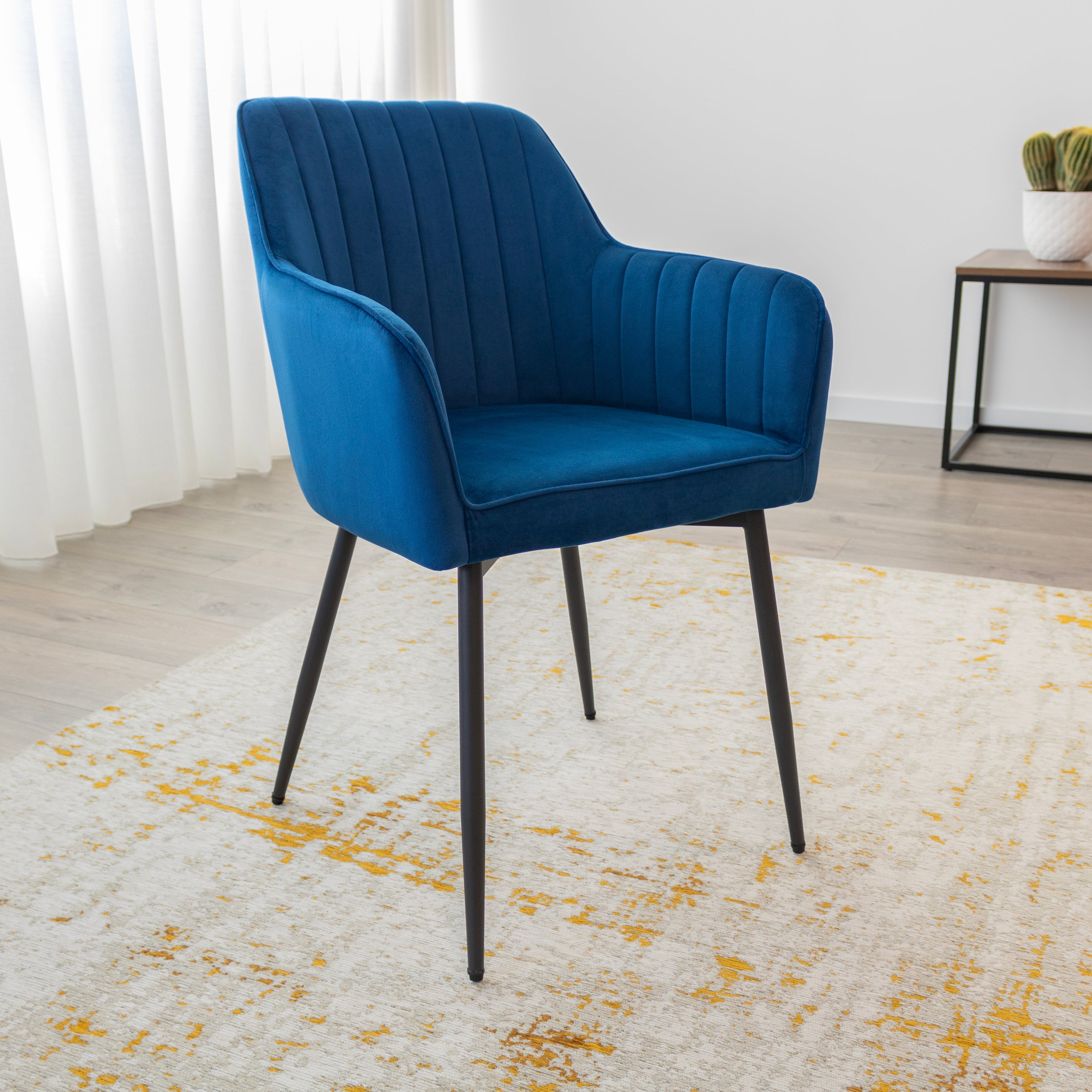 DAHLIA - Conjunto de 2 sillas de comedor en tejido PU o terciopelo