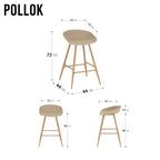POLLOK - Conjunto de 4 Bancos Altos