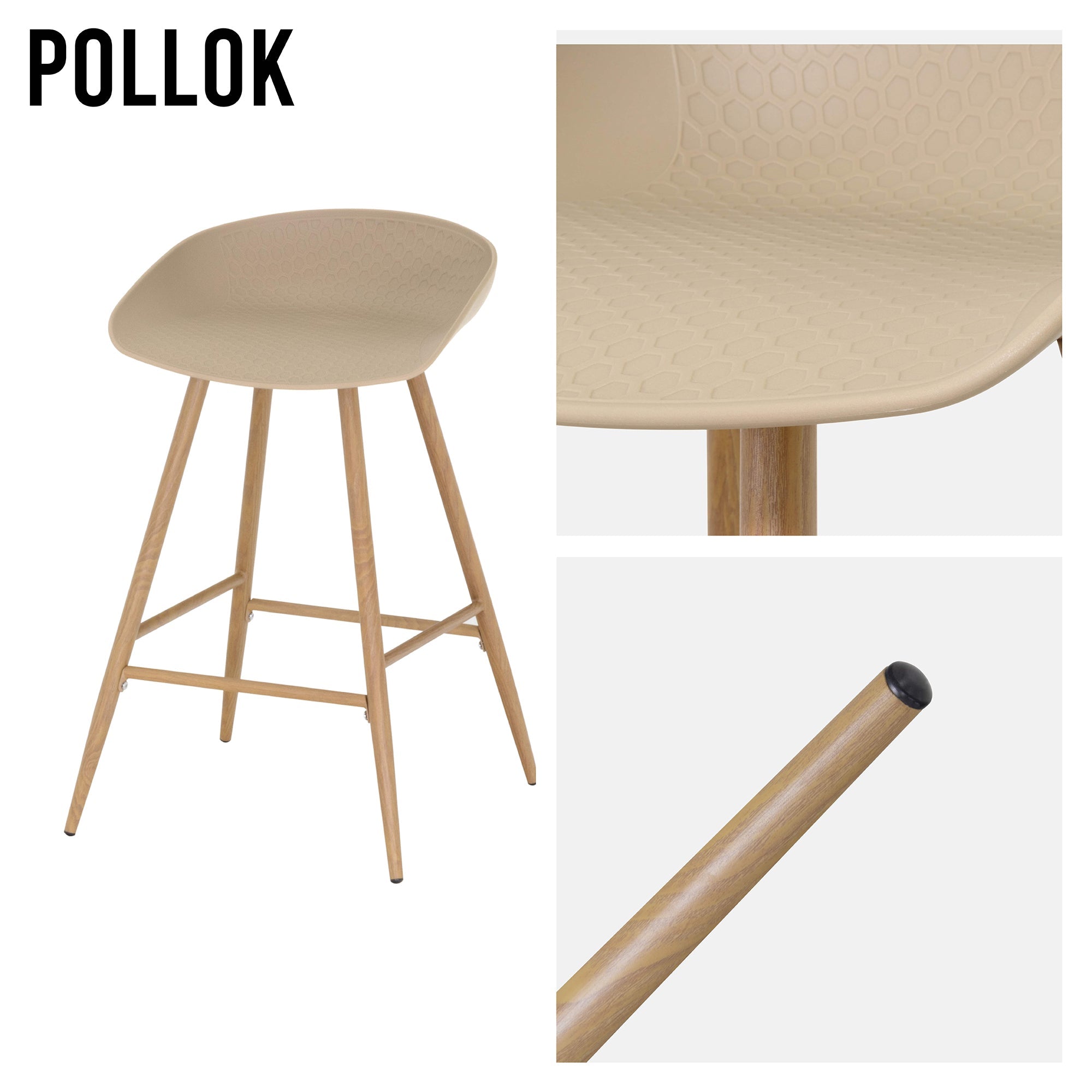 POLLOK - Conjunto de 4 Bancos Altos