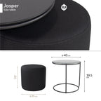 JASPER - Mesa de apoio com pufe embutido