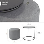 JASPER - Mesa de apoio com pufe embutido
