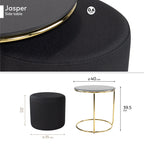 JASPER - Mesa de apoio com pufe embutido