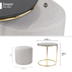 JASPER - Mesa de apoio com pufe embutido