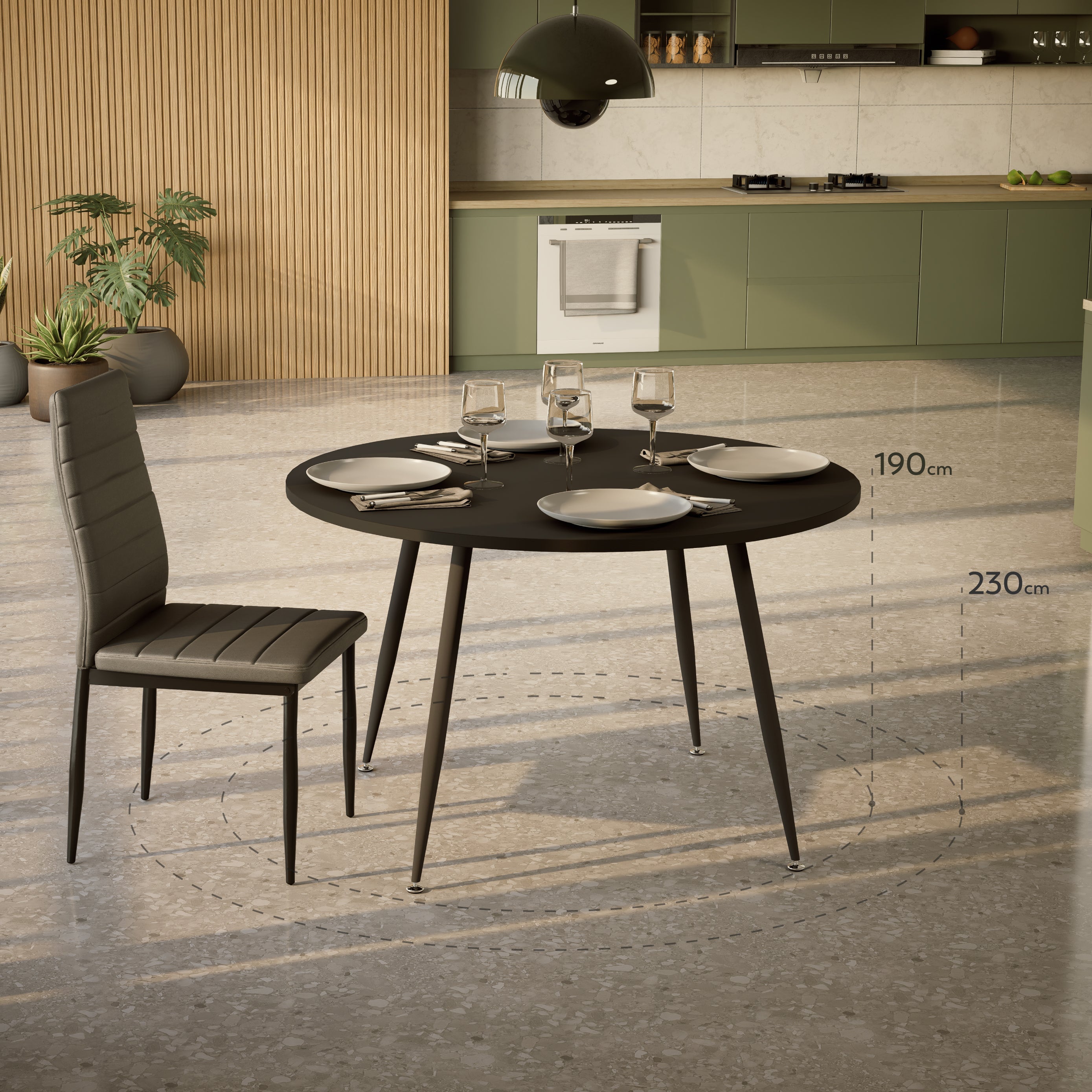 CORIN - Mesa de comedor con tablero de melamina