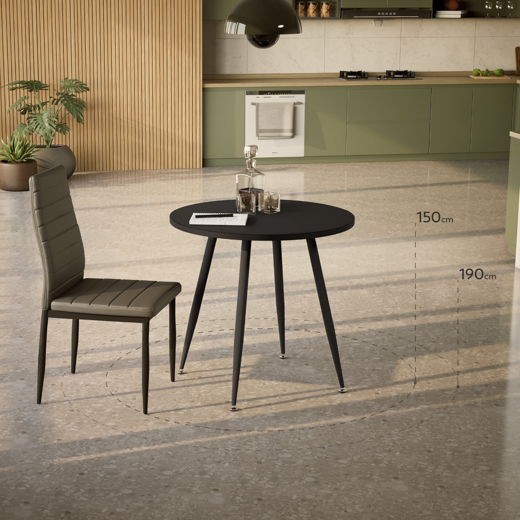 CORIN - Mesa de comedor con tablero de melamina