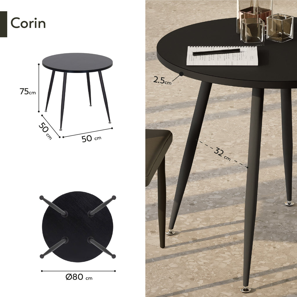 CORIN - Mesa de comedor con tablero de melamina