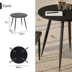 CORIN - Mesa de comedor con tablero de melamina