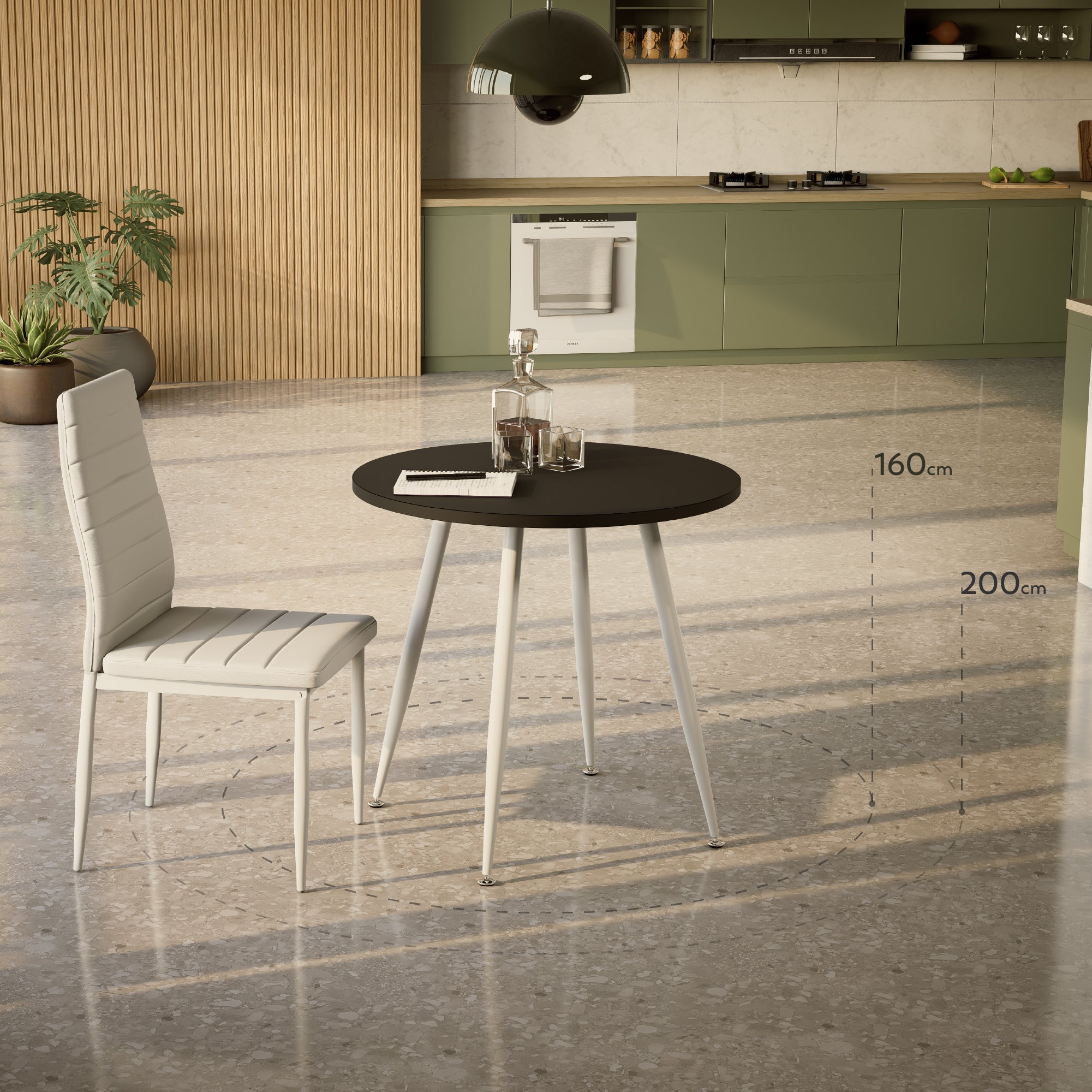 CORIN - Mesa de comedor con tablero de melamina