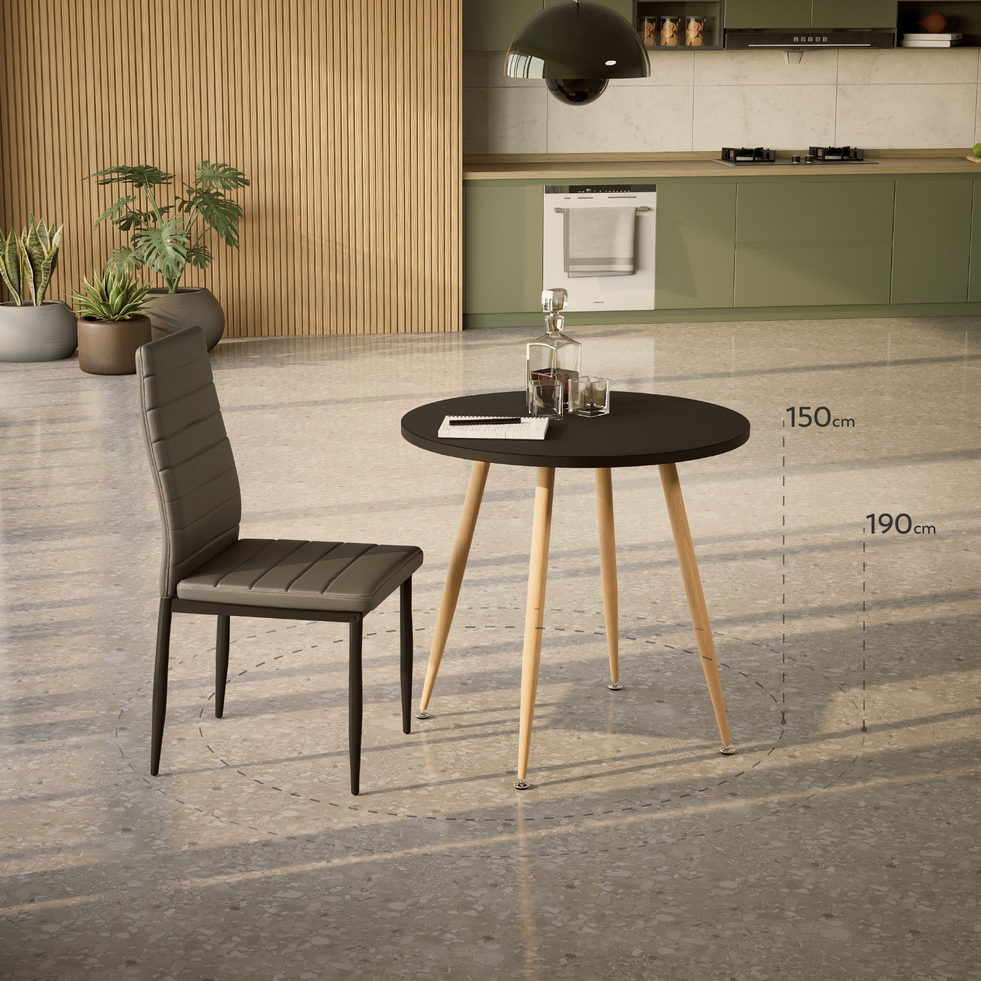CORIN - Mesa de comedor con tablero de melamina