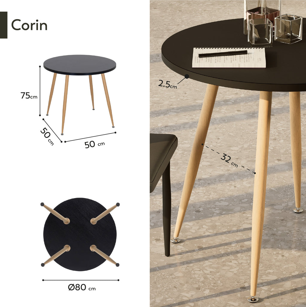 CORIN - Mesa de comedor con tablero de melamina
