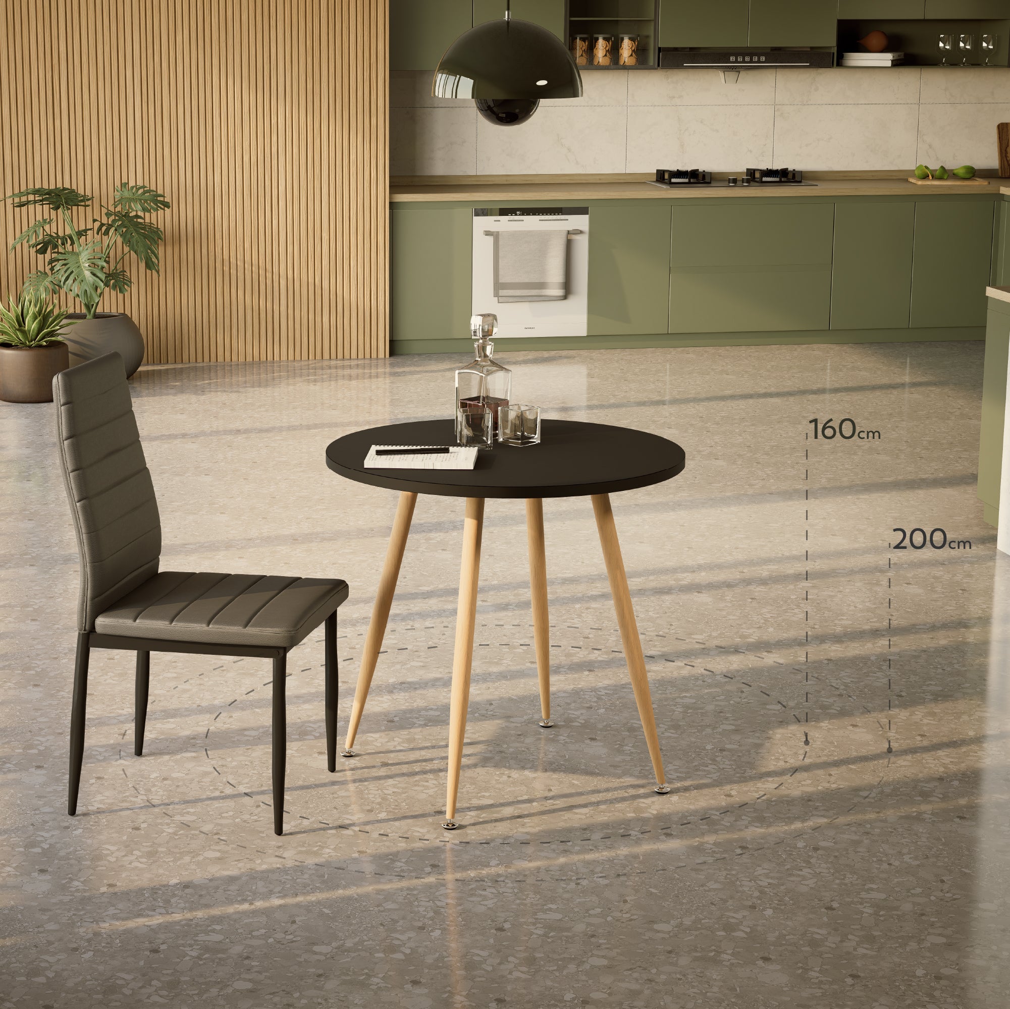 CORIN - Mesa de comedor con tablero de melamina