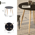 CORIN - Mesa de comedor con tablero de melamina