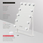 BULB LITTLE - Specchio da trucco con 12 lampadine LED