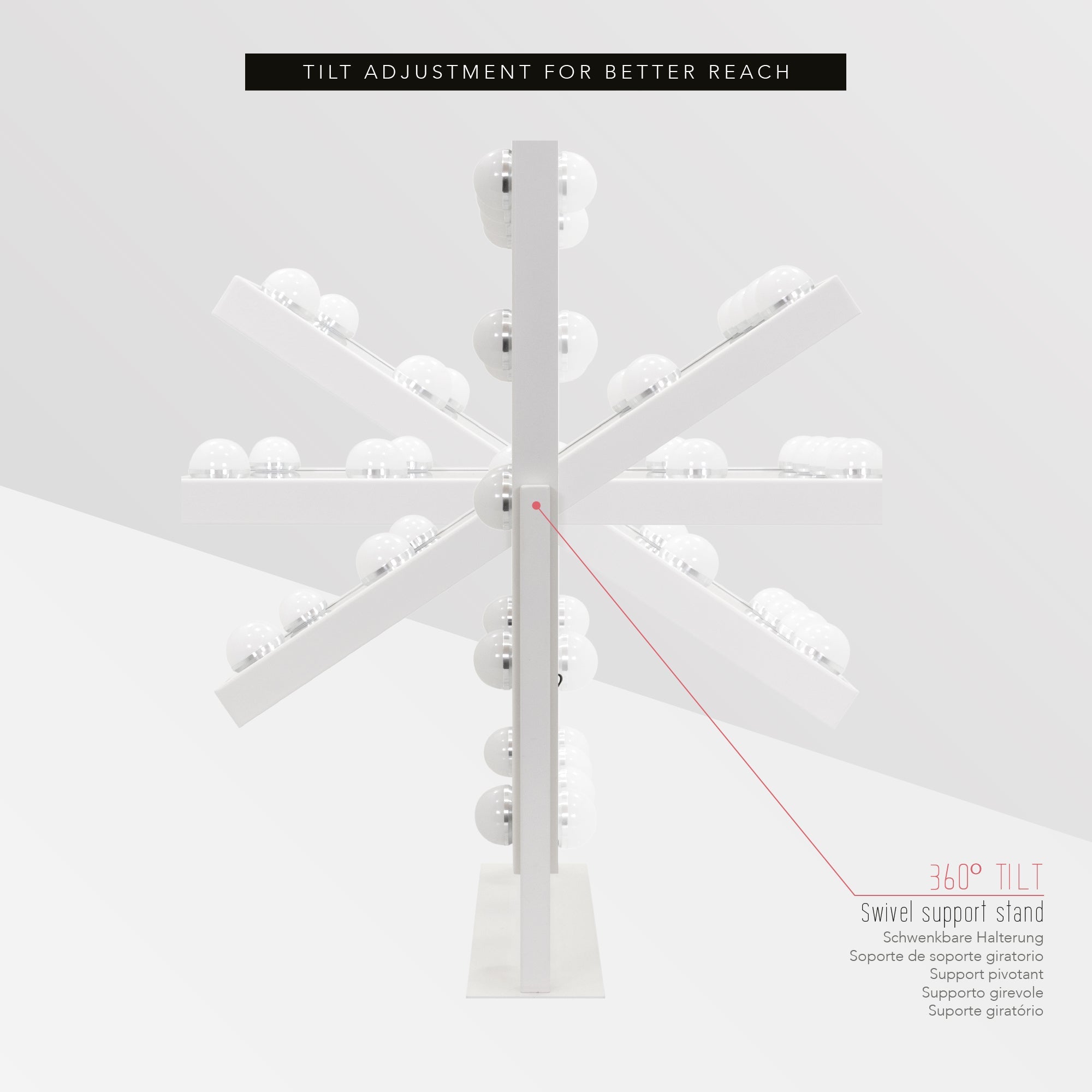 BULB LITTLE - Specchio da trucco con 12 lampadine LED