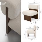 Leah – Cadeirão Acolchoado com Espuma de Alta Densidade 40 kg/m³, Estrutura em Madeira de Bétula, Design Escandinavo, 60x60x75 cm