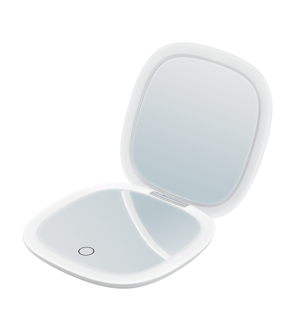 MAKEUP - Specchio tascabile da trucco con striscia di luce LED