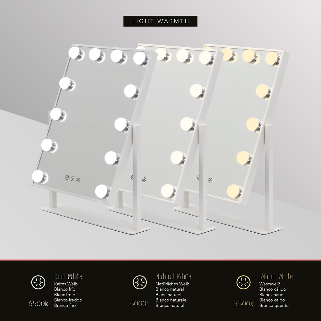 BULB LITTLE - Specchio da trucco con 12 lampadine LED