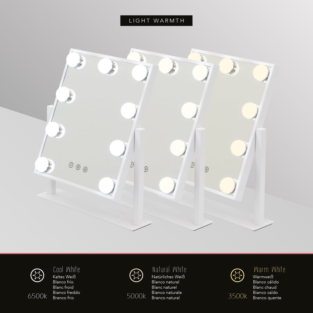BULB TINY - Specchio da trucco con 9 lampadine LED