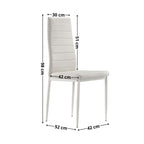 Conjunto de Mesa Corin con 4 Sillas Romantic/Shirley, Estructura Metálica y Tablero de Vidrio Templado