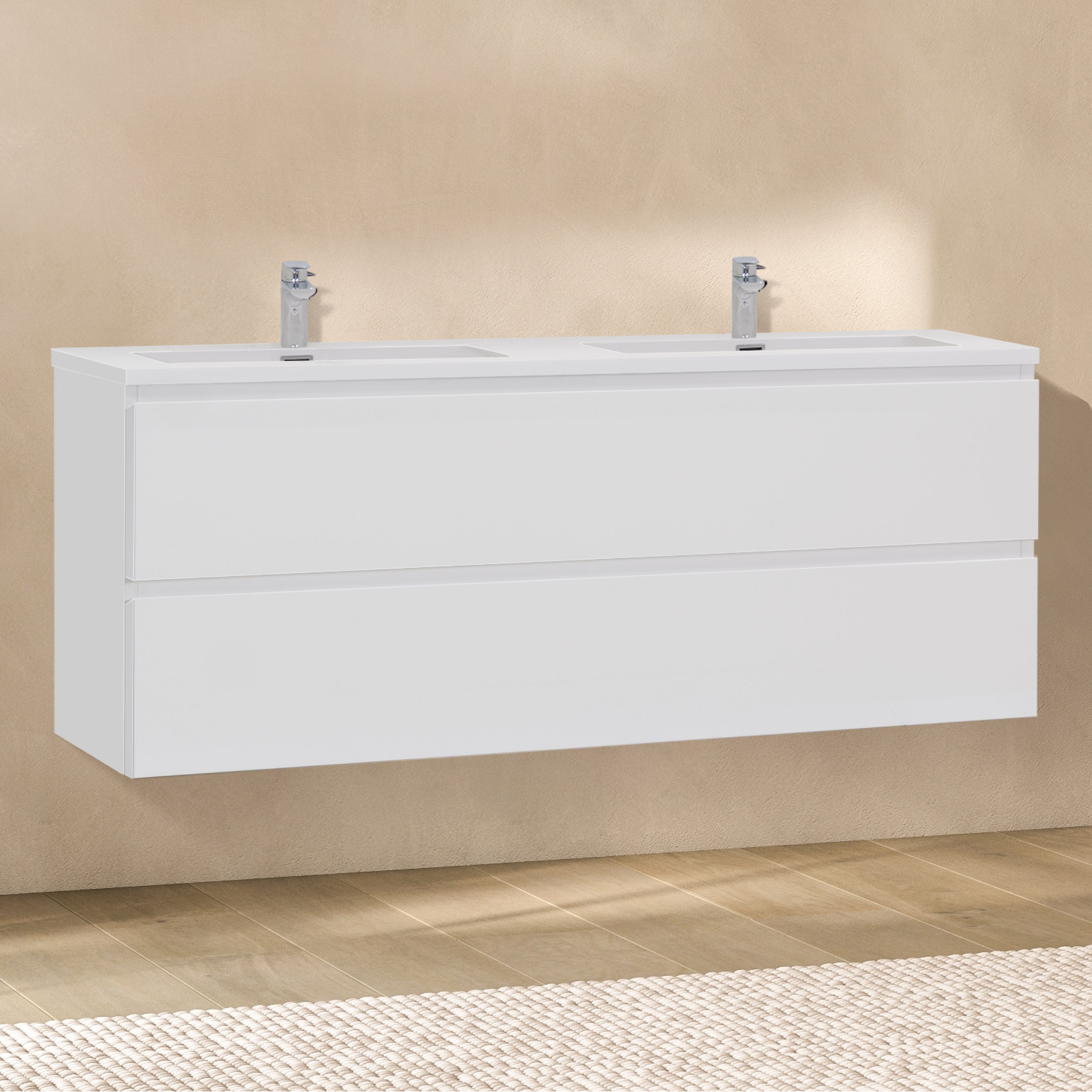 Atena - Mueble de lavabo suspendido con cajón soft-close | Varios tamaños y colores