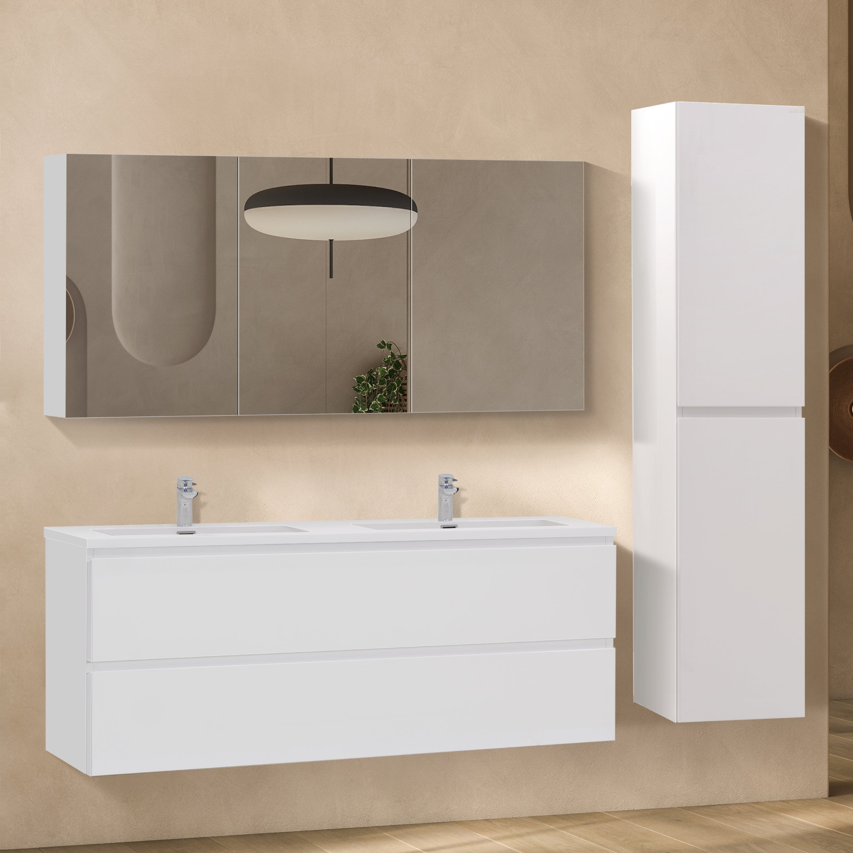 Atena - Conjunto de baño suspendido - Disponible en 60, 80, 100 y 120 cm - Varios colores