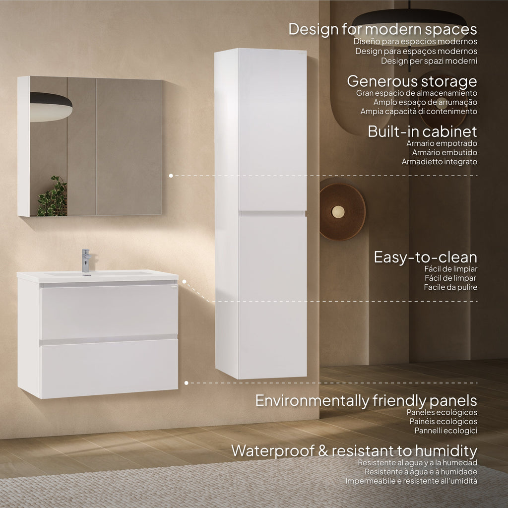 Atena - Set bagno sospeso - Disponibile in 60, 80, 100 e 120 cm - Vari colori