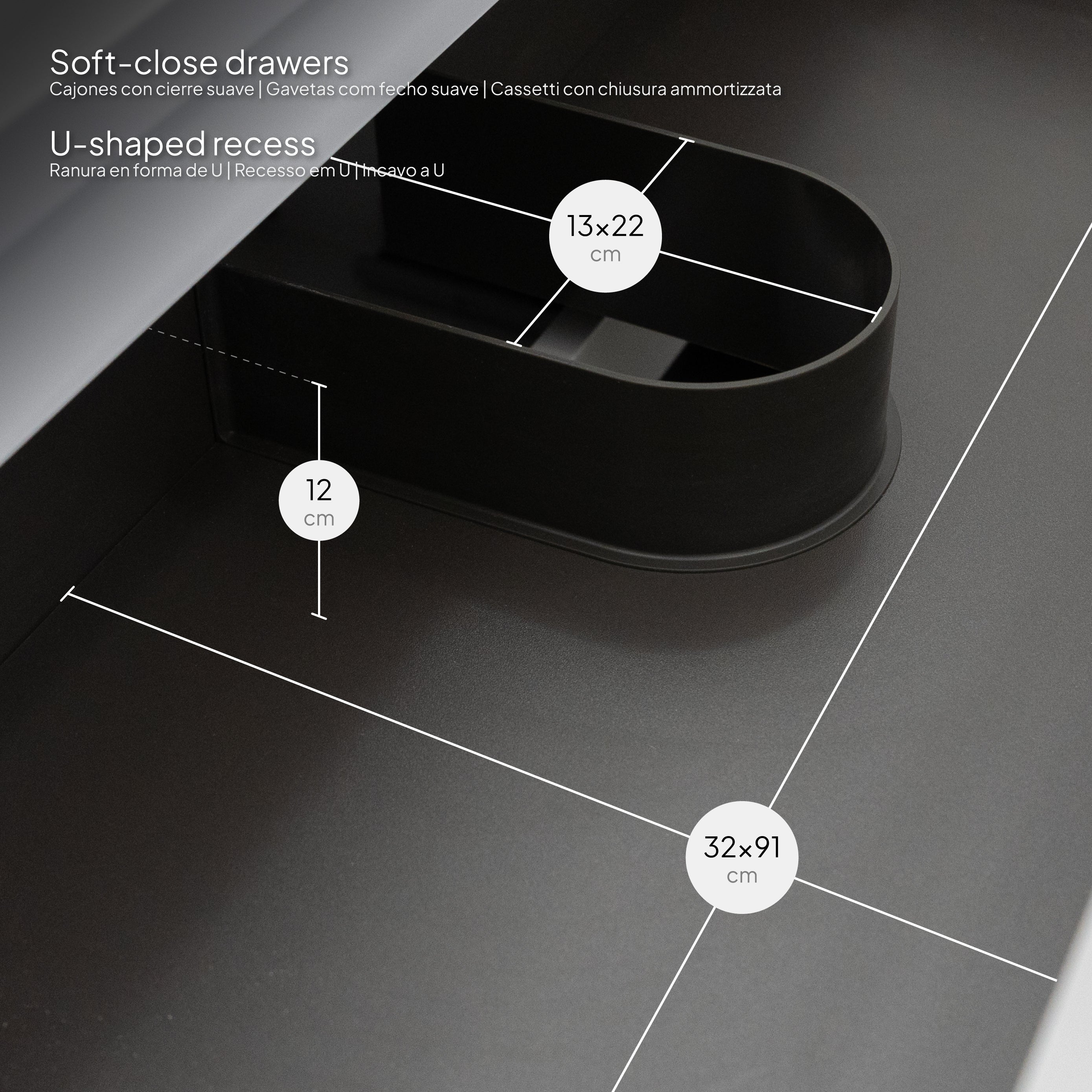 Atena - Set bagno sospeso - Disponibile in 60, 80, 100 e 120 cm - Vari colori