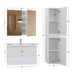 Atena - Set bagno sospeso - Disponibile in 60, 80, 100 e 120 cm - Vari colori